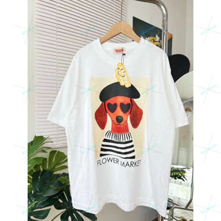 COD✅ (จัดส่งในกรุงเทพฯ) MAO Shop เสื้อยืด Oversize ป้าย Charming รวมน้องหมาสีขาว-a11