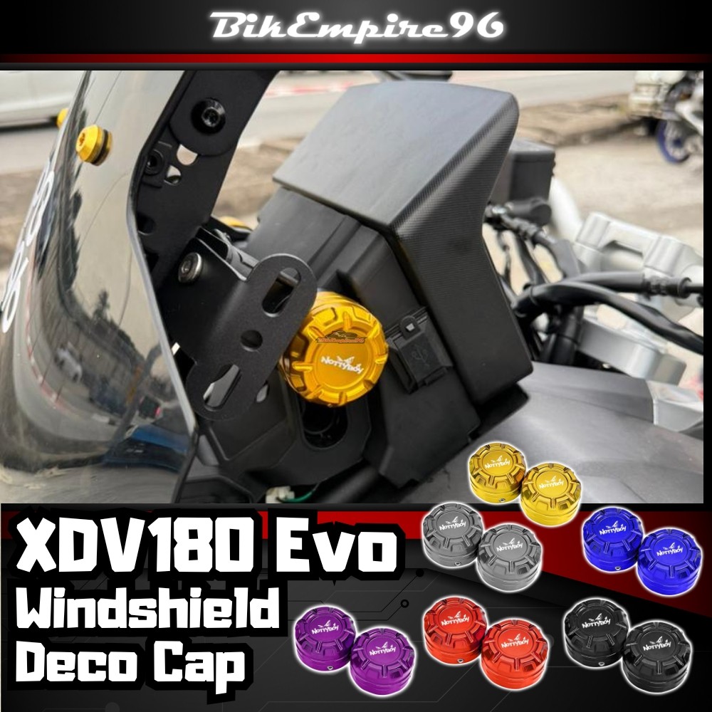 XDV180 Evo กระจก Deco ฝาครอบความสูงปรับสกรูป้องกัน CNC อลูมิเนียมสกรูฝาครอบ Keeway XDV180