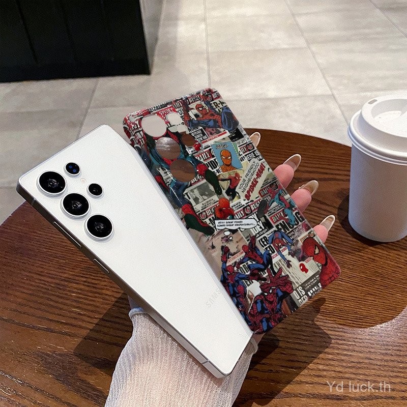 สติ๊กเกอร์ Spiderman Unique Niche Creative Retro สไตล์ Frosted Hard Case เหมาะสําหรับ Samsung S24/S2