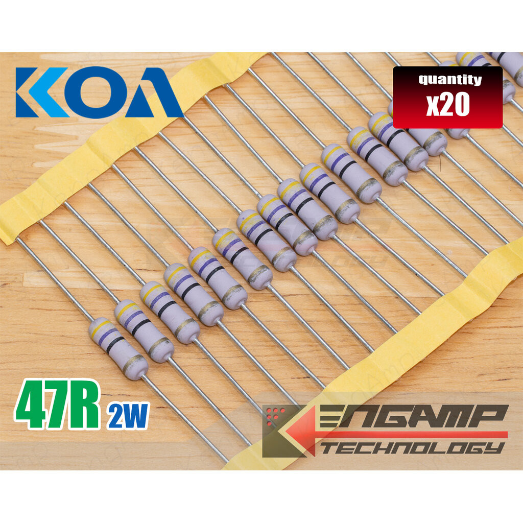 (20ตัว) [RES] 47R 2W 5% KOA Metal Oxide Film Resistors (Small type 4x12mm)