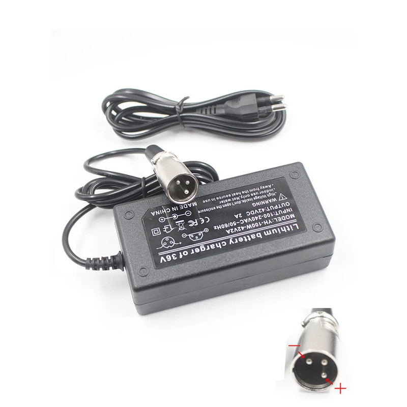 24V 29.4V 2A / 36V 42V 2A / 48V 54.6V 2A สําหรับ Littium li ion li-ion Charger DC ปลั๊ก XLRM 3P 18 ม