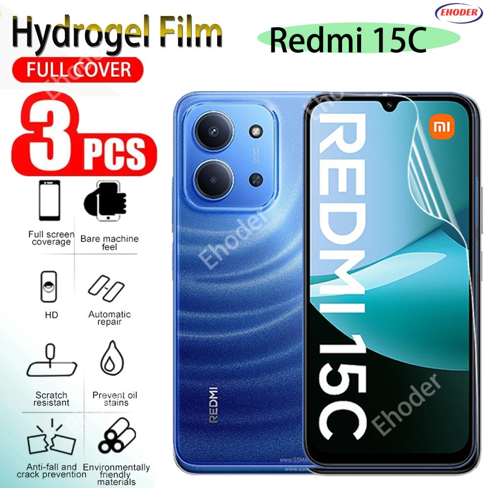 1-3 ชิ้นฝาครอบด้านหน้า Soft Hydrogel ฟิล์มสําหรับ Redmi 15C 4G 5G 2025 ป้องกันหน้าจอสําหรับ POCOC85 