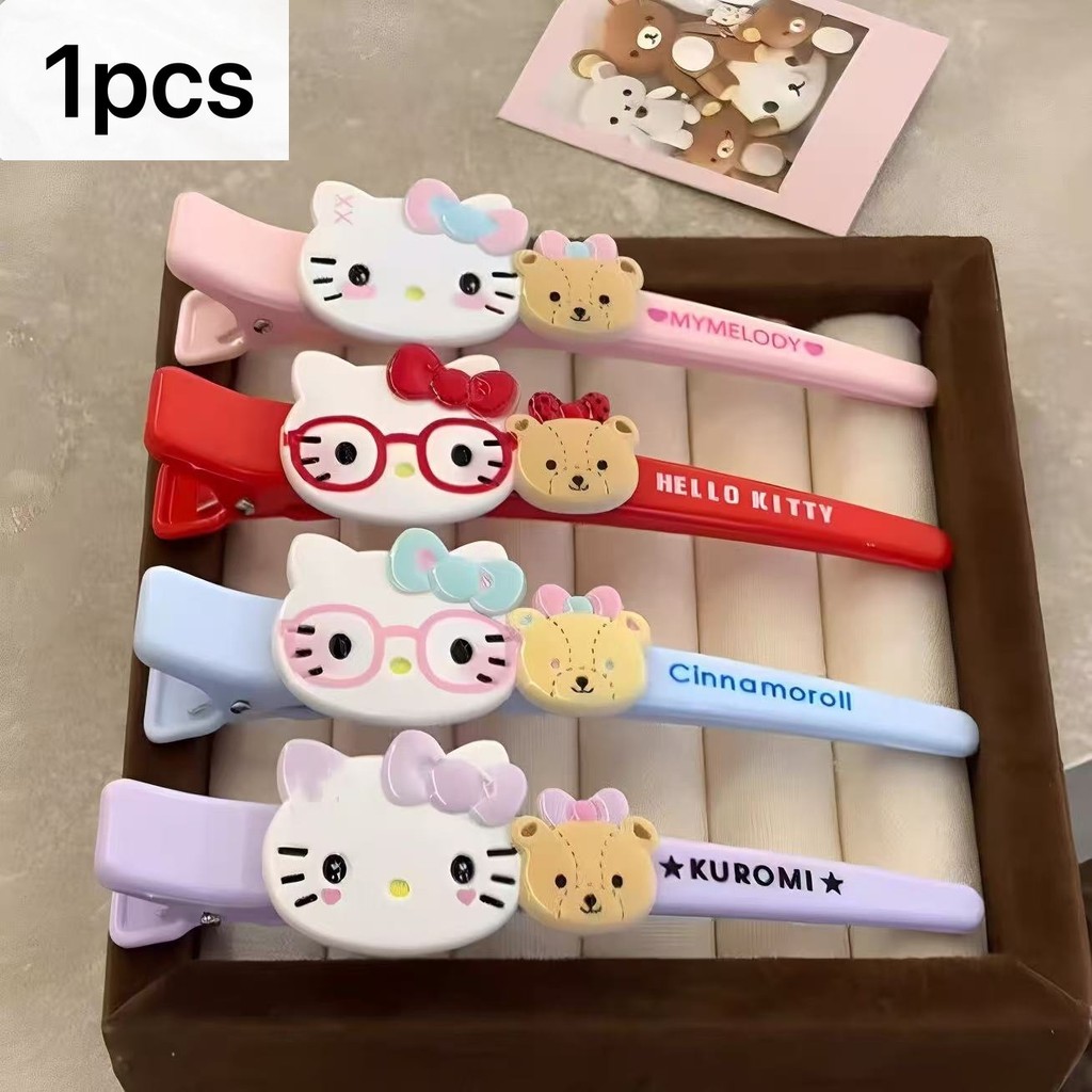 แว่นตาทรงการ์ตูนแบบหมี กิ๊บหน้าม้าขนาดใหญ่ น่ารักและหวาน
