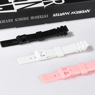 สายเรซิ่นซิลิโคนสําหรับ Casio LRW-200H ผู้หญิง Glossy สีดําสีขาวสีชมพูกีฬากันน้ํานูนยางนาฬิกาสร้อยข้อมือ 14 มม.
