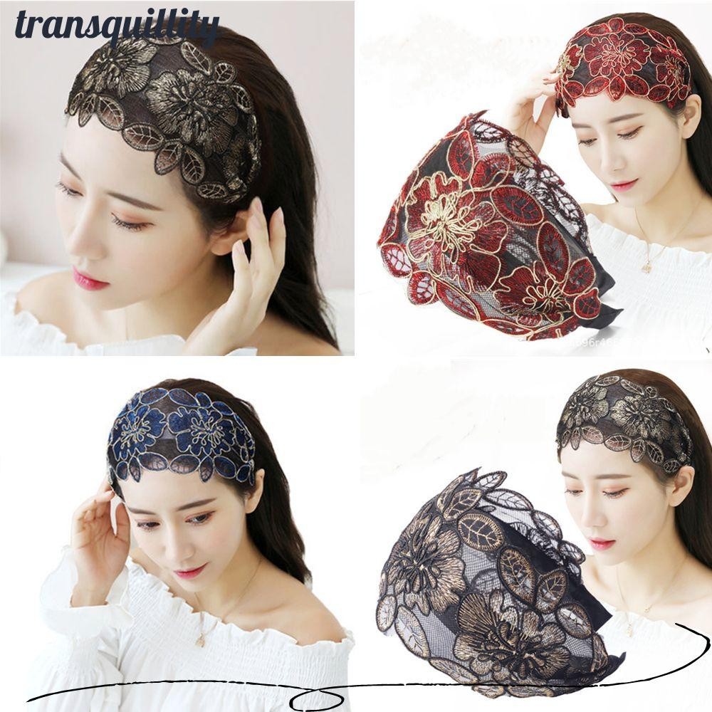 Transquillity ยางรัดผมแถบคาดศีรษะ Vintage Broadside ดอกไม้พิมพ์