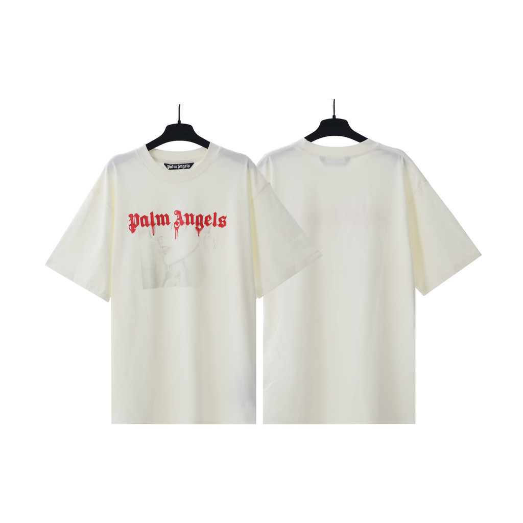 ปาล์ม - ผู้ชายและผู้หญิงแขนสั้นแฟชั่นหลวมสบายๆเสื้อยืด