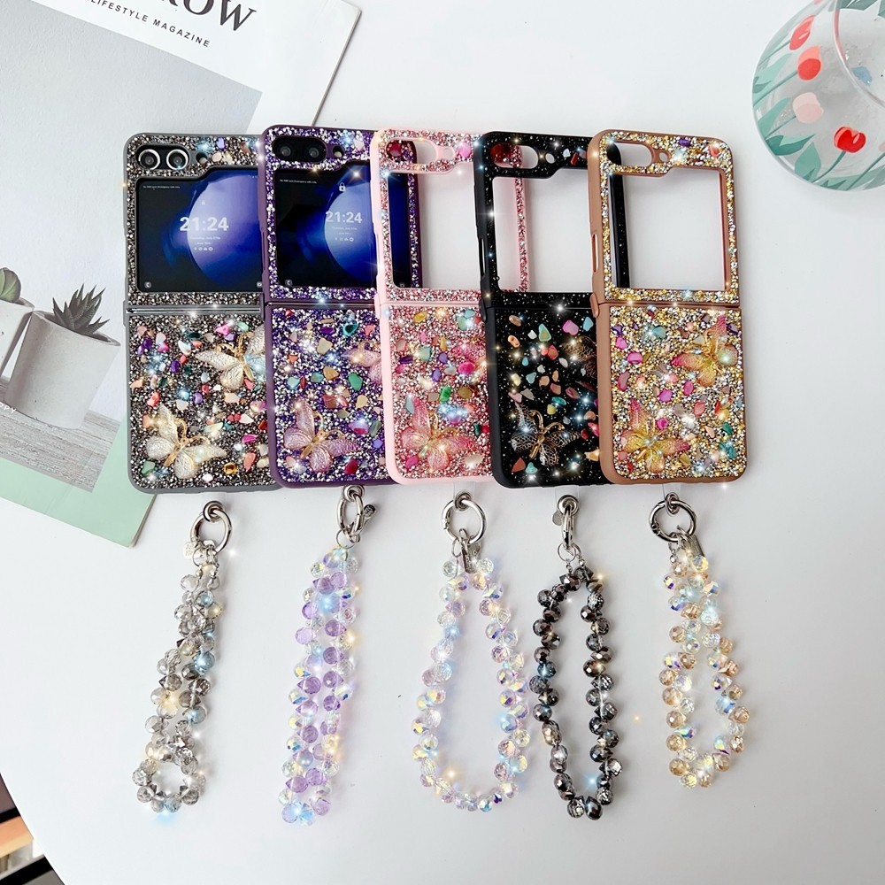 ปลอกทอง Zflip3 Flip4 Flip5 Flip6 ผีเสื้อสําหรับ Samsung Galaxy Z Flip 6 5 4 3 เคสโทรศัพท์ระดับพรีเมียม