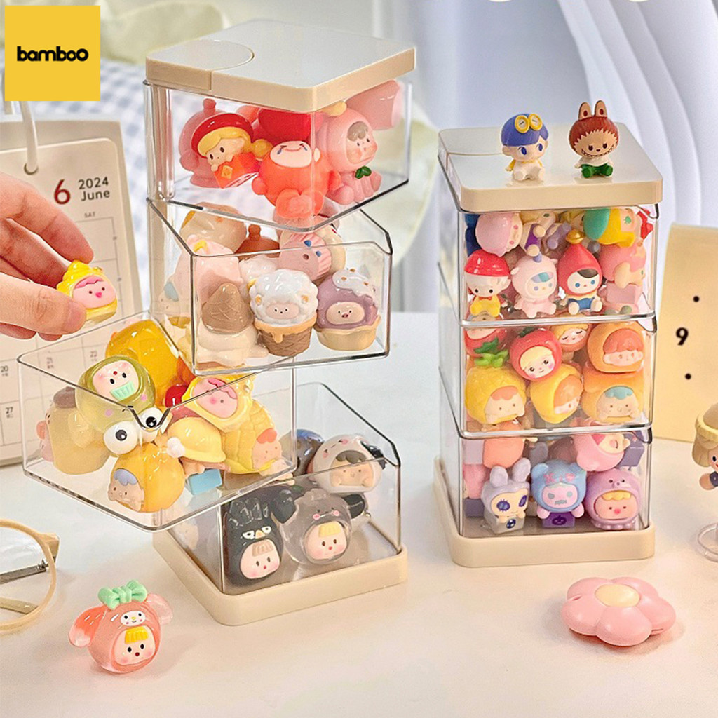 กล่องใส่โมเดล กล่องอะคริลิค ชั้นวางโมเดล อะคริลิค กล่องใส่ตุ๊กตา กล่องอะคริลิค หมุนได้ กันฝุ่น หลายชั้น