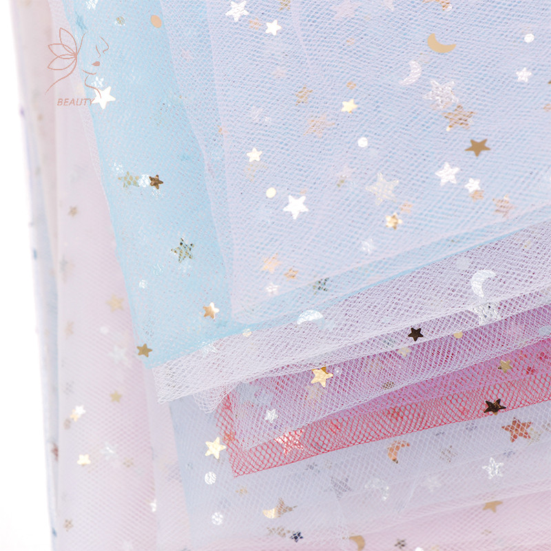 [maybeauty] ภาพถ่ายเล็บ Shoog Props ผ้ากอซเส้นด้ายดาวพื้นหลังการถ่ายภาพ Tulle รายการ Fotografia ฉากหลังวัสดุตกแต่ง {TH}