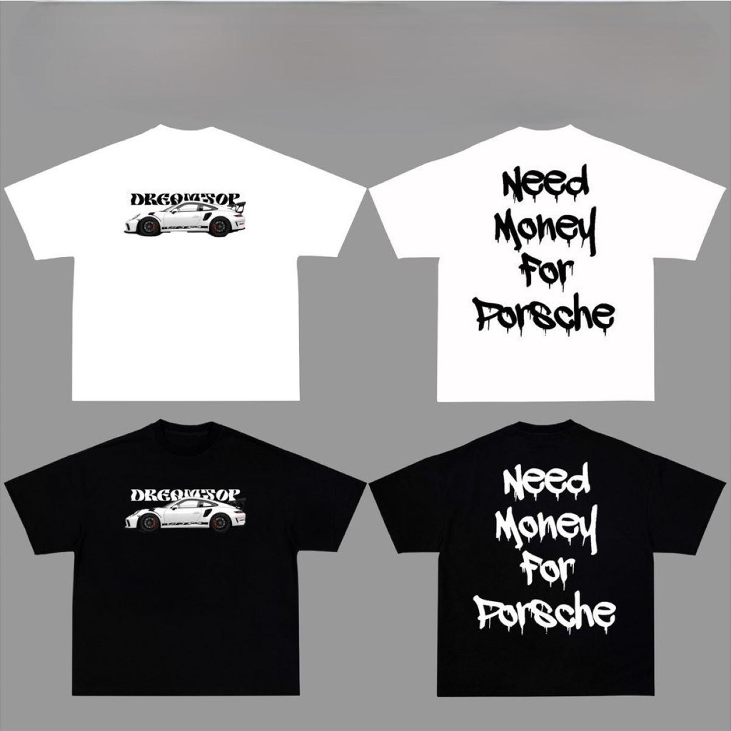 ใหม่ [พร้อมส่ง]【AXM】Porsche 911 T-shirt Round neck top, แฟชั่น S-5XL คอกลม สินค้ามาใหม่ เกาหลี