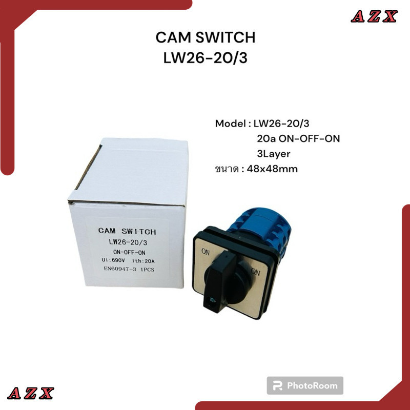 ใน กทม CAM SWITCH LW26-20/3 LW26-20a ขนาด 48x48mm 3ชั้น Model:LW26-20/3 20a ON-OFF-ON 3Layer