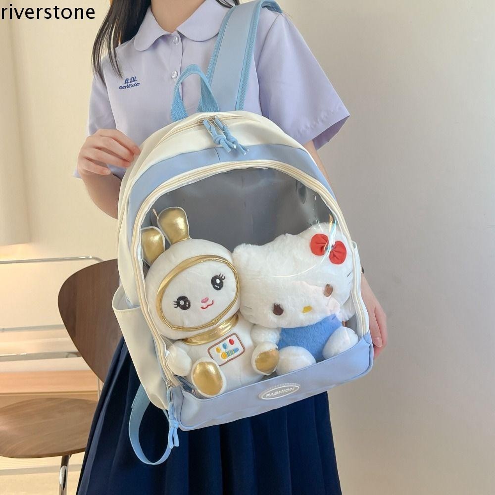 Riverstone Itabag,กระเป๋าเก็บของตุ๊กตาสไตล์เกาหลีกระเป๋าตุ๊กตาใสกระเป๋าเดินทางความจุขนาดใหญ่Ins Pvcกระเป๋าเป้สะพายหลังโปร่งใสสุภาพสตรี/หญิง