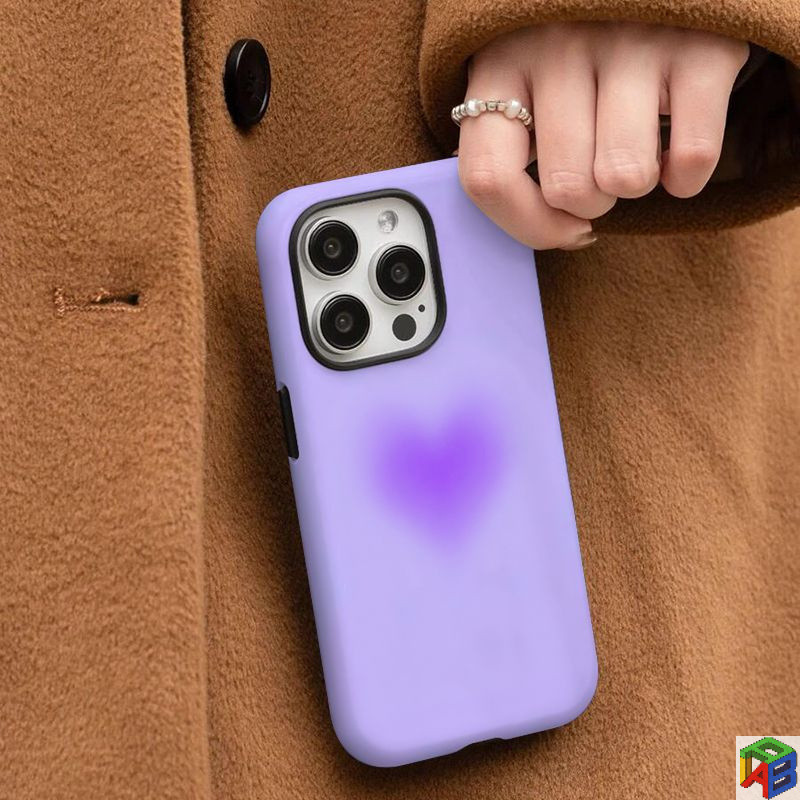 Taro Purple Love สําหรับ Iphone15promax 16 เคสโทรศัพท์ 14plus Apple 11/12/13promax 7/8Plus 2-in-1 ซิลิโคนอ่อนนุ่มฝาครอบฟิล์มแข็ง