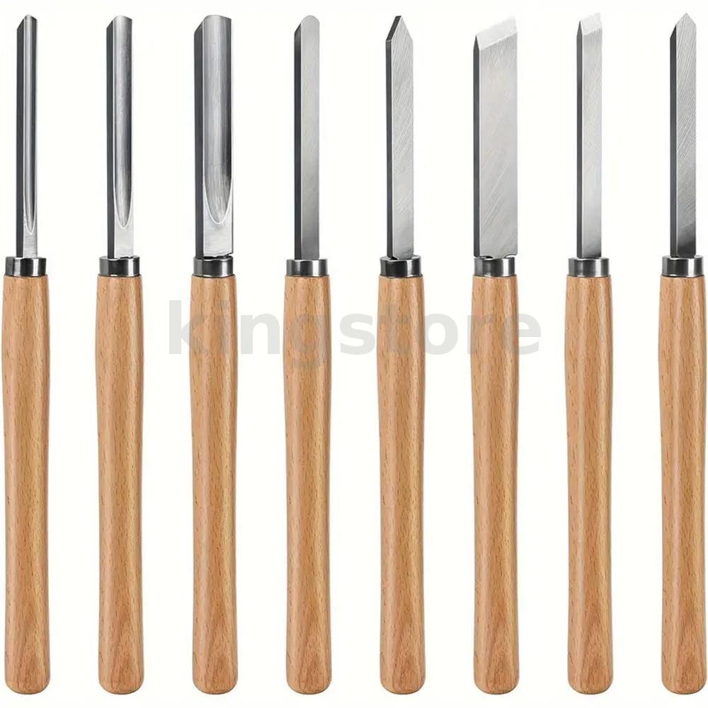 8pcs Professional Woodturning Chisels ชุดความเร็วสูงใบมีดเหล็กเครื่องกลึง Chisel ชุด Skew Parting Spear Gouges สําหรับงานไม้ ราคา ถูกที่สุด ดีลบีเคเค