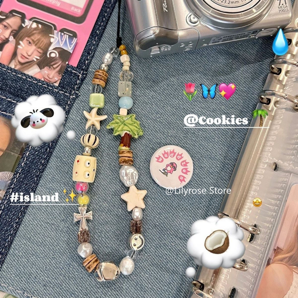 ห่วงโซ่สายโทรศัพท์ CCD โซ่กล้องเชือกป้องกันการสูญหายสไตล์เกาหลี ins สาว Y2K ยอดนิยม