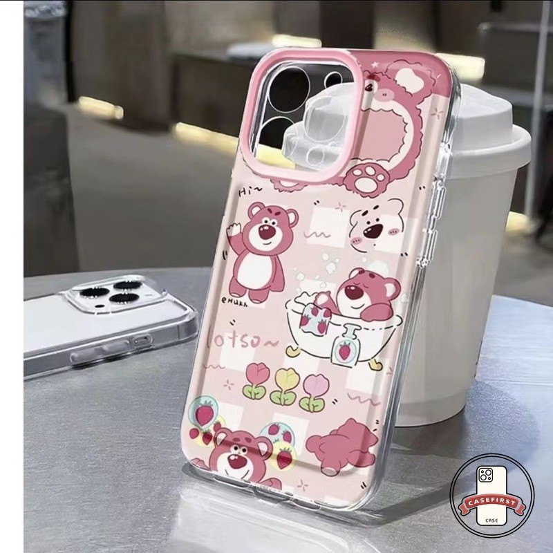 การ์ตูนลอตโซ่วินนี่เคส ที่น่ารักสีม่วงอ่อนสำหรับ Oppo A38 A57 A12 A16 A51 A7 A53 A15 A31 A54 A5s A9 A5 A3S A1K Reno 6 5F