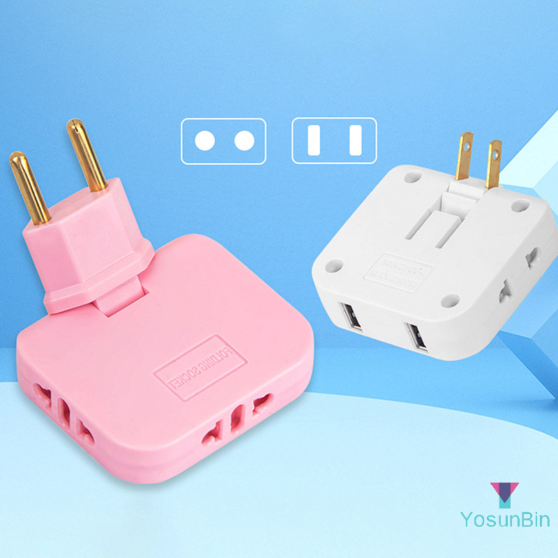 Yosunbin] US Plug และ Socket 3 In 1 Extension Travel Adaptor AC Outlet Mexico Japan Canada American Eletrical Outlets Power Converter ใหม่