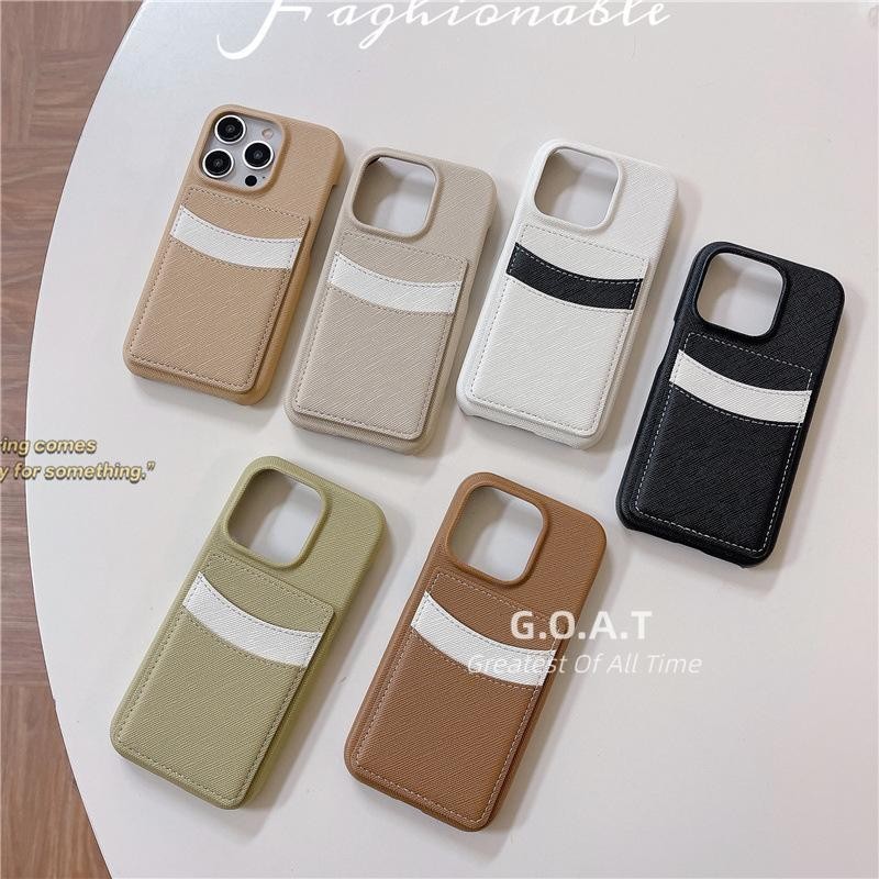 Goat กระเป๋าการ์ดปิดกั้นสีส่วนบุคคลหนังเข้ากันได้สําหรับ iphone 11 15 12 13 14 iphone เคสโทรศัพท์มือถือป้องกันการล่มสลาย