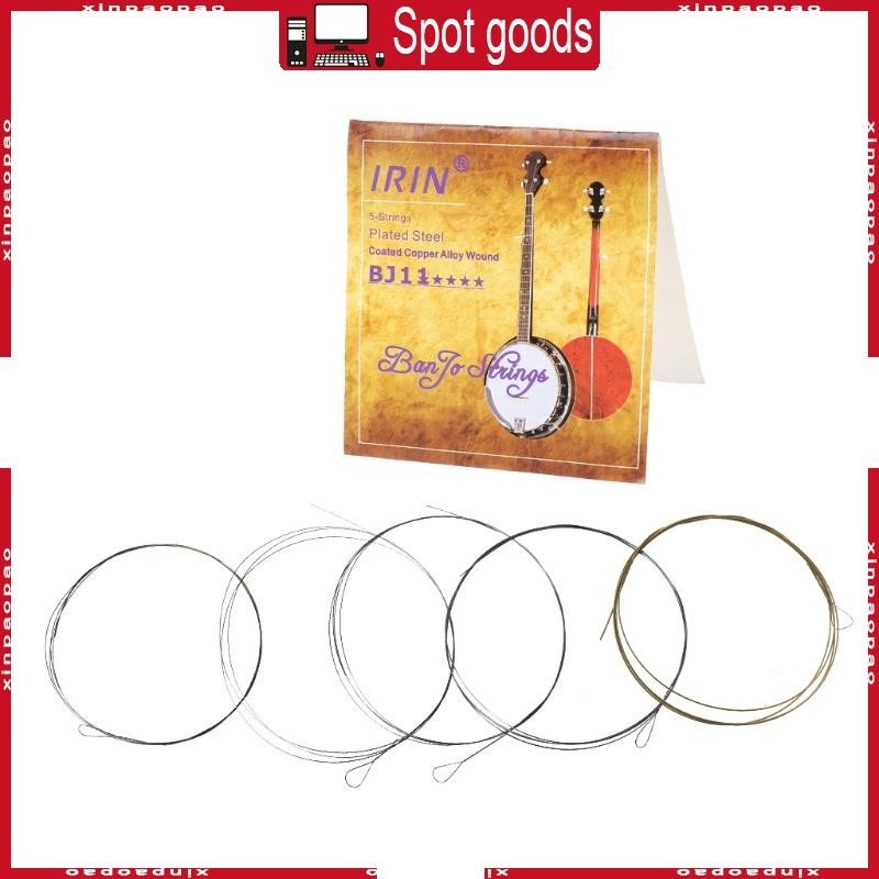 Xi Banjo Strings ชุด 5 ชิ้นชุด Banjo Strings สแตนเลสเคลือบทองแดงโลหะผสมแผล