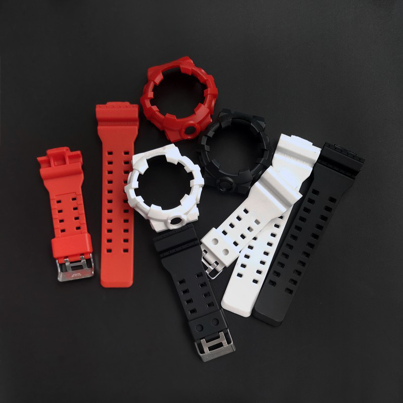 สร้อยข้อมือกรอบ Bezel สายนาฬิกาสําหรับ GA700 GA710 GA735 กีฬายางซิลิโคนสายนาฬิกากรณีฝาครอบป้องกันนาฬิกาอุปกรณ์เสริม