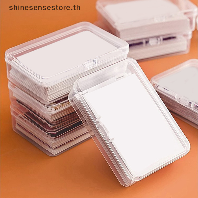 ส่องแสง 1/3 ชิ้นกล่องพลาสติกใสเล่นไพ่คอนเทนเนอร์กรณีบรรจุโป๊กเกอร์การ์ดเกมกล่องเกมกระดานการ์ด Organizer TH
