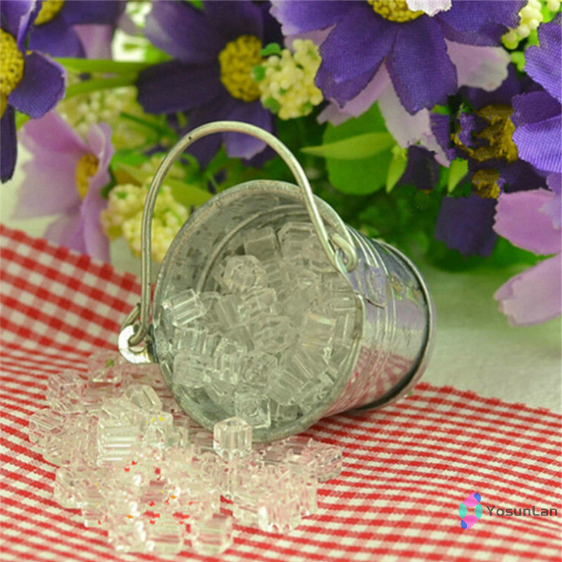 Yosunlan] Dollhouse Miniature Ice Cube Bucket 1:12 Scale Fairy Home Kitchen Decor ใหม่