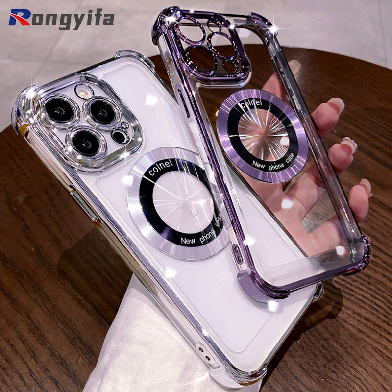 หรูหราแม่เหล็กโปร่งใสเคสโทรศัพท์สําหรับoppo Reno 12F 12 Pro Reno 11F 11 Pro A3 Pro A79 A38 A18 ค้นหาX7 Ultra 5G 4Gปลอกธุรกิจแม่เหล็กชาร์จAnti-fall Clearกรณี