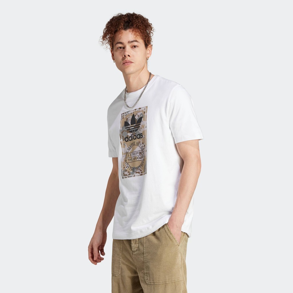 adidas Lifestyle Graphics Camo Tongue Label Tee Men White IL5119