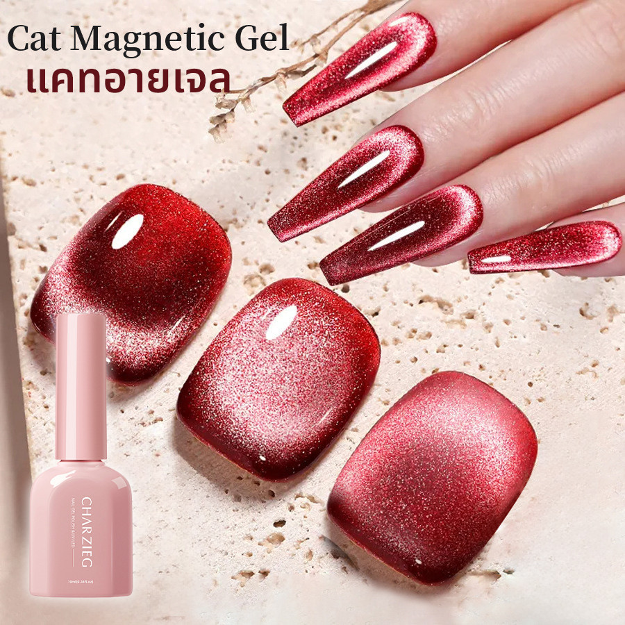 สีทาเล็บเเคทอาย CHARZIEG สีสวย เม็ดสีแน่น *ต้องใช้แม่เหล็กดึงสี* พร้อมส่งจากไทย