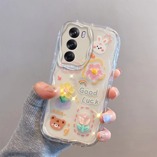 เคส OPPO RENO 12 RENO 12 PRO 5G ตุ๊กตาสามมิติ สีใส การ์ตูน กรณีป้องกันโทรศัพท์มือถือ TY4
