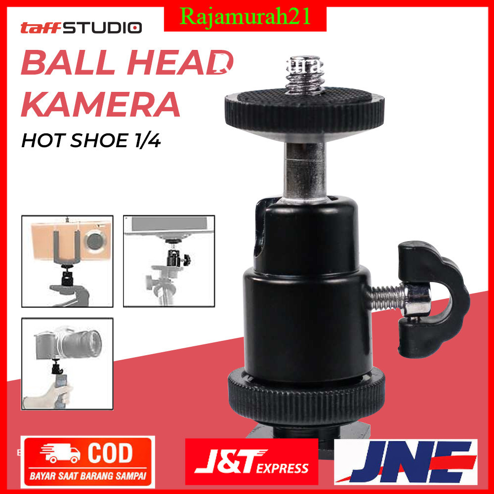 TaffiSTUDIO หัวบอลกล้องรองเท้าร้อนขนาด 1/4 นิ้ว - QM3621 - สีดํา - OMCSDHBK