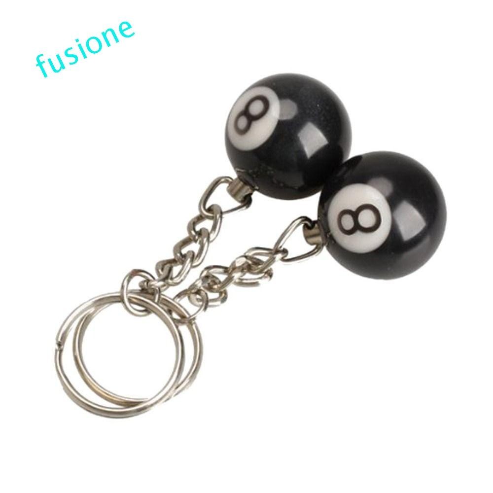 Fusionedge พวงกุญแจบิลเลียด Mini Creative Round Ball Bag อุปกรณ์เสริมหมายเลข 8 พวงกุญแจสนุ๊กเกอร์ NO.8