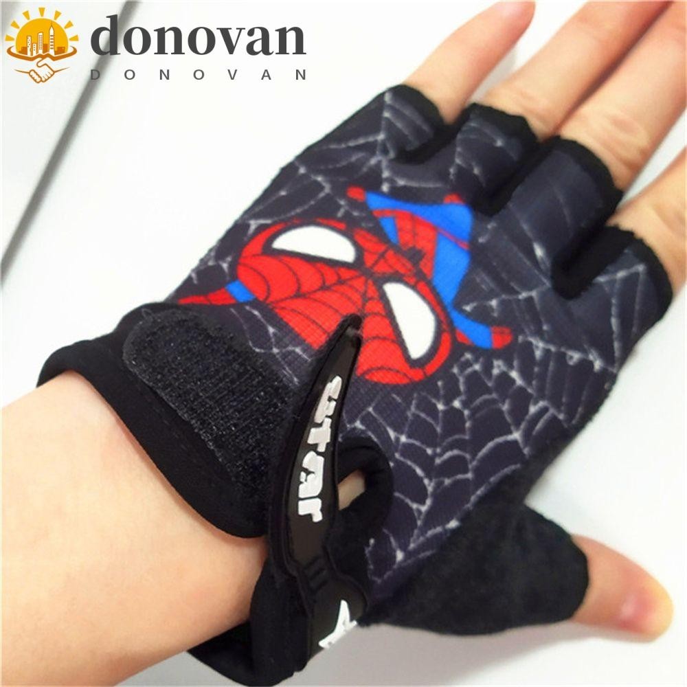 Donvan ถุงมือปั่นจักรยาน อุปกรณ์ปั่นจักรยาน ขี่กลางแจ้ง สําหรับเด็ก สําหรับเด็ก ถุงมือครึ่งนิ้วกันลื่น