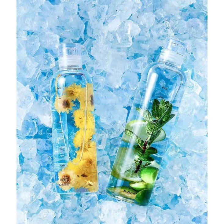 ขวดน้ำแก้ว ขวดแก้ว+ฝา ฝาแน่น สีใส ความจุ 500 ml พกพา รูปที่ 7
