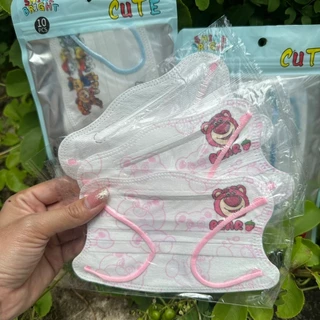 พร้อมส่งในไทย มาใหม่ แมสผีเสื้อเด็ก3-12ปี มีลายหลายแบบ แมสลายการ์ตูน ซีลแยก1:1 (10ชิ้น)