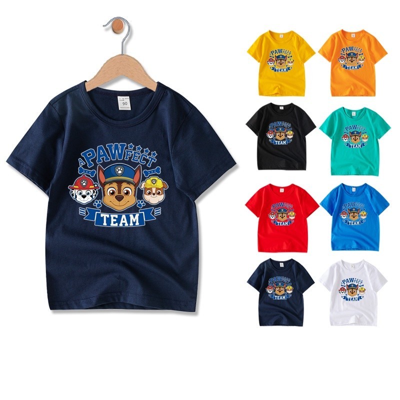 (จัดส่งตลอด 24 ชั่วโมง) ชุดเด็กผู้ชาย เสื้อเด็กผู้ชาย Paw Patrol ผ้าฝ้าย ลายการ์ตูน เสื้อยืดเด็กผู้ชาย 8 สี พร้อมส่ง