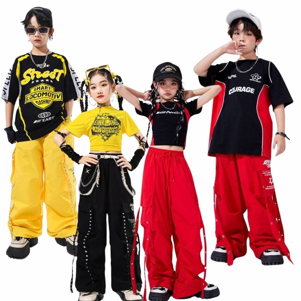 พร้อมส่ง ชุดเต้น เซ็ตชายหญิง เสื้อแขนสั้น+กางเกงขายาวสายรัด