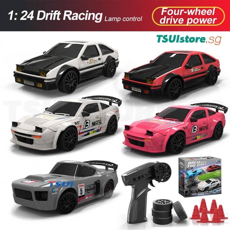 1:24 4WD GTR RC Drift Racing กีฬารถความเร็วสูง AE86 Bugatti รถรุ่นของเล่น Ford Mustang สไตล์รีโมทคอนโทรลรถของเล่น