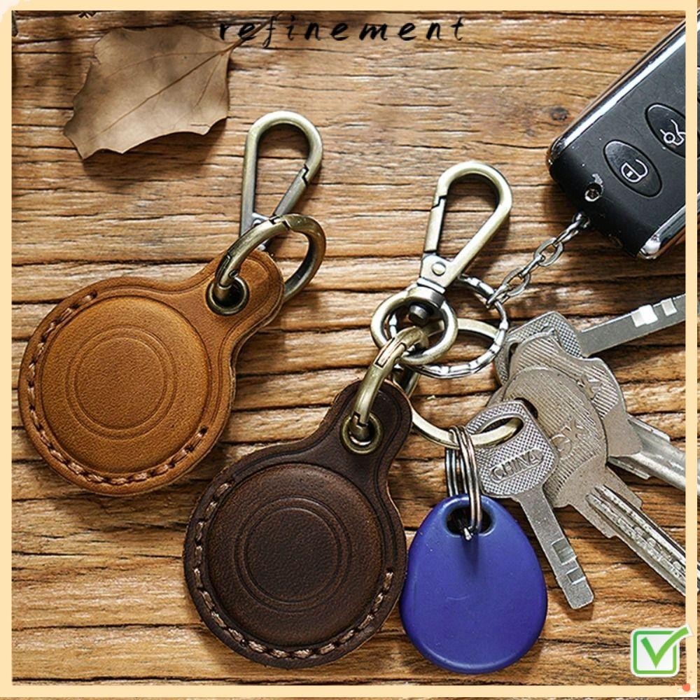 Refinement ปลอกหนังหุ้มพวงกุญแจ กันตก สไตล์เรโทร สําหรับ AirTag