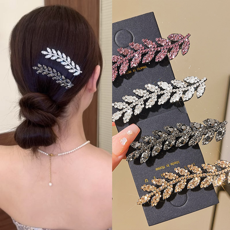 ฝรั่งเศสเพชรกิ๊บข้าวสาลีผู้หญิงฤดูร้อนผมหักเสร็จสิ้นกิ๊บด้านเรียบเป็ดจะงอยปากคลิป