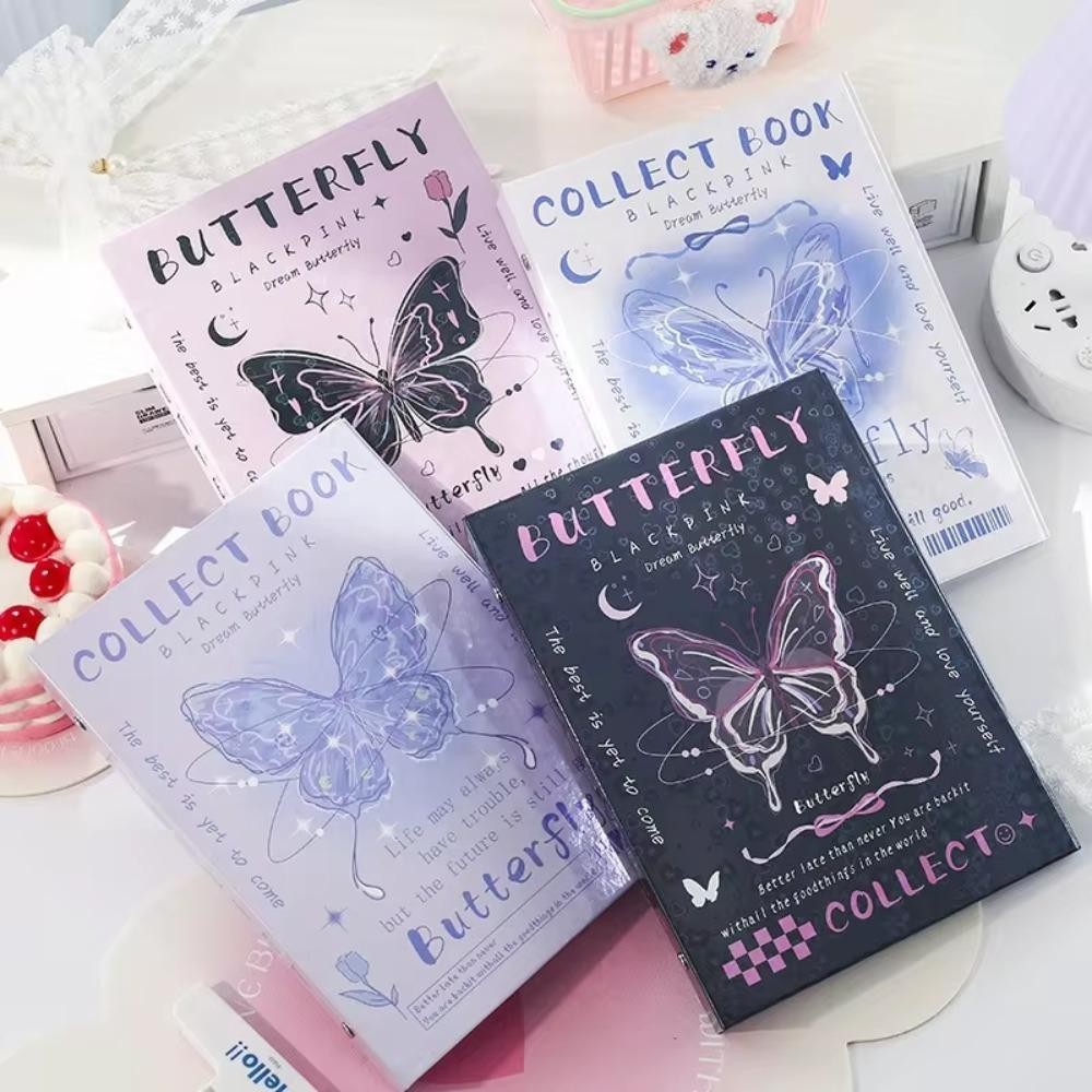 Prettie อัลบั้มโฟโต้การ์ดผีเสื้อ, ที่ใส่โฟโต้การ์ดเครื่องผูกหลวม 3 นิ้ว, ตัวป้องกันน่ารักสไตล์ย้อนยุคการ์ตูนแมวรวบรวมอัลบั้มสมุดเก็บการ์ด - รูปที่ 4