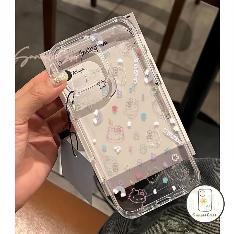 Hello Kitty Puppy การ์ตูนดูเดิล เคส iPhone 11 14 13 15 12 Pro Max X XS XR Max 7Plus 7 6s 6 8 Plus ตลกดีนะ เคสไอโฟน
