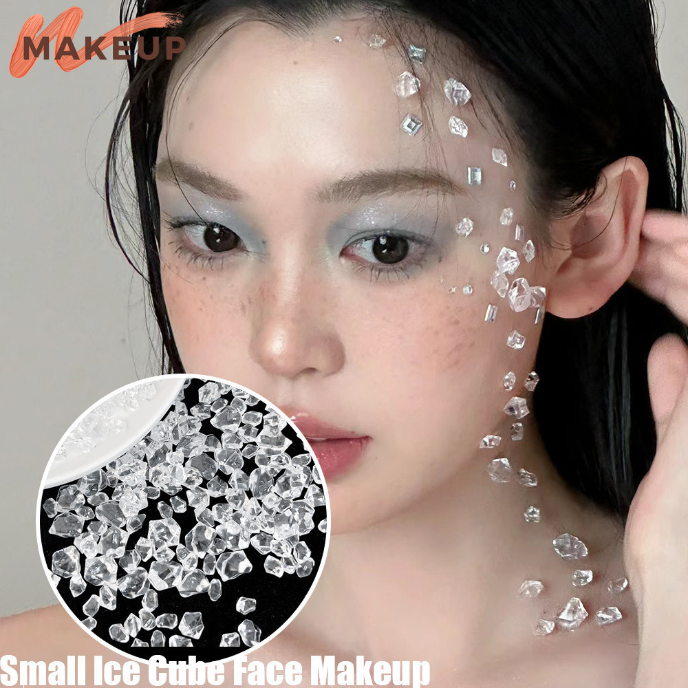 Festival Party Make Up Accessory - Self-Adhesive,กันน้ํา-ไม่สม่ําเสมอขนาดเล็ก Ice Cube Diamond Sticker - DIY Eyes Face Body ตกแต่ง - 3D ชั่วคราว Rhinestones Patch