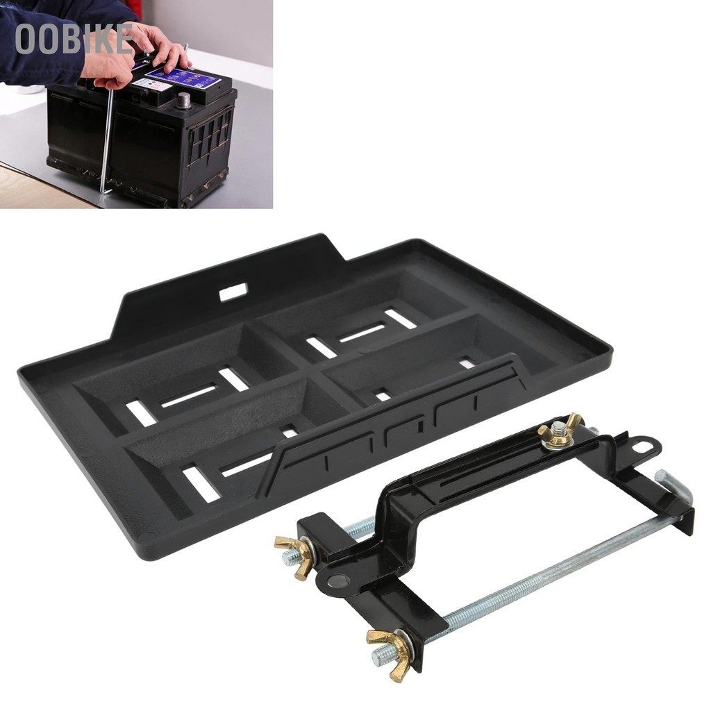 OObike Car Battery Hold Down Tray Bracket Set Recessed Slots Sturdy Construction for 27 30 31 Series