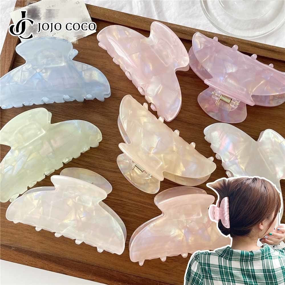 JOJO COCO Acetate กิ๊บติดผมอะคริลิค High-end คลิปฉลามหญิงเครื่องประดับผมเรียบง่า