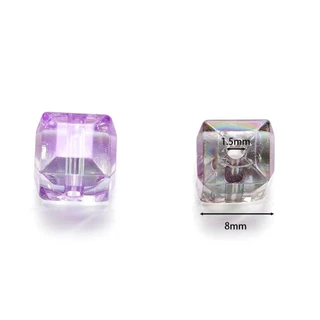 St. kunkka 5 ชิ้น 8mm อะคริลิคสแควร์ลูกปัดโปร่งใส Spacer ลูกปัดหลวมสามารถใช้ สําหรับDIY เครื่องประดับทําสร้อยคอสร้อยข้อมือ