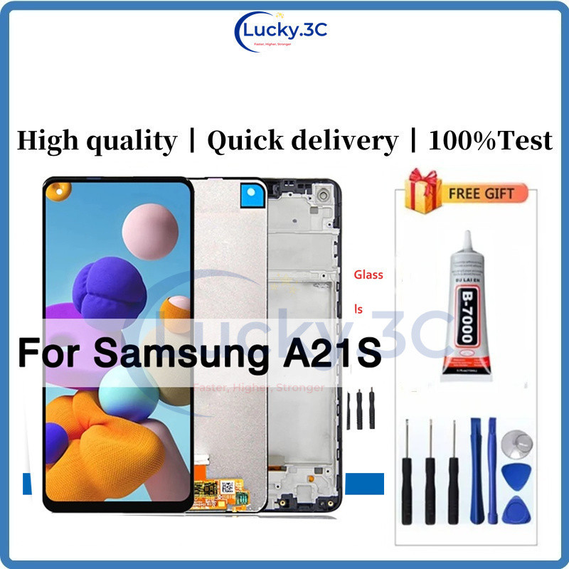 LCD สําหรับ Samsung Galaxy A21s A217 A217F SM-A217F/DS จอแสดงผล Touch Screen Digitizer Assembly Repl