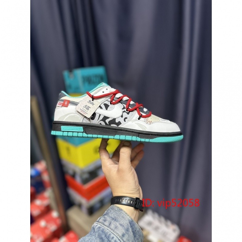 Nk Dunk Low Panda Prank CNY ปีมังกร Limited Edition Youlong Zeling Black Jade Lucky SB รองเท้าผ้าใบล