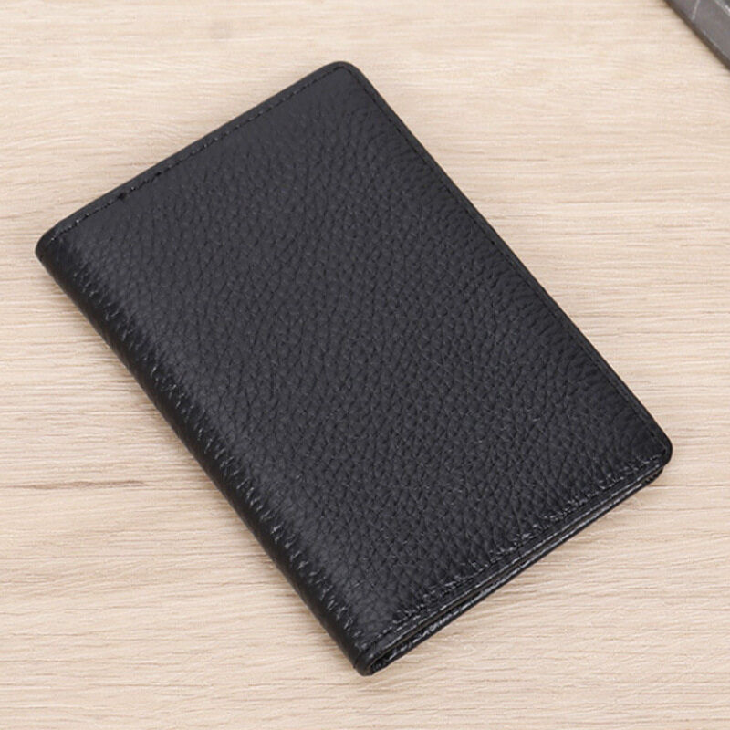 Mens ลายลิ้นจี่ cowhide บัตรเครดิตผู้ถือป้องกันแม่เหล็ก RFID ID Cards Cases soft Multi card slot บางกระเป๋าสตางค์ขนาดเล็ก