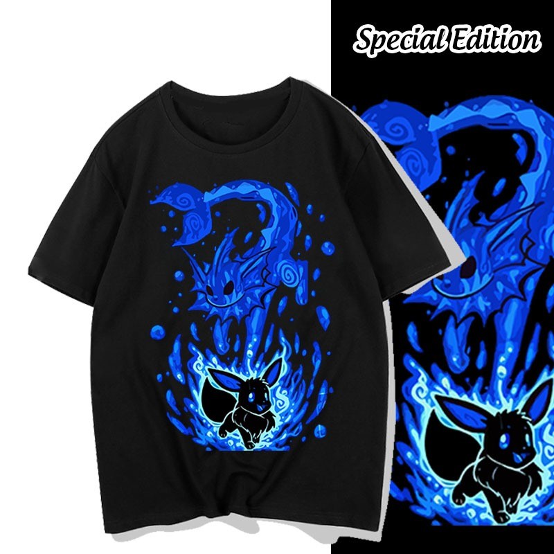 เสื้อยืด   Agasa Eevee Vaporeon Water Element 4D 8D Evolution of Eevee Pokemon